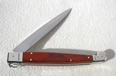 NEW AGA CAMPOLIN 12" ITALIAN SICILIANO SANTOS MAHOGANY WOOD 4 MLIMETER BLADE, NICKEL SILVER BOLSTER