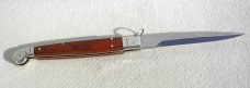 NEW AGA CAMPOLIN 12" ITALIAN SICILIANO SANTOS MAHOGANY WOOD 4 MLIMETER BLADE, NICKEL SILVER BOLSTER