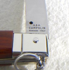 NEW AGA CAMPOLIN 12" ITALIAN SICILIANO SANTOS MAHOGANY WOOD 4 MLIMETER BLADE, NICKEL SILVER BOLSTER