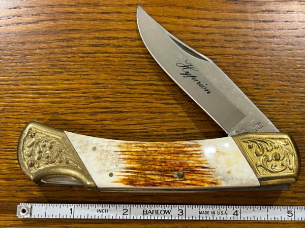 Parker-IMAI K-139 Ltd Ed Hyperion Lockback Knife w/Bone Scales & Engraved Bolsters SN#145 Japan
