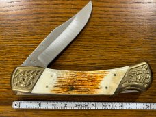Parker-IMAI K-139 Ltd Ed Hyperion Lockback Knife w/Bone Scales & Engraved Bolsters SN#145 Japan