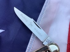 Bulldog Brand Whittler w/ Super Stag Handles +Standing Bulldog  Blade Etch & Frost 4