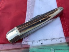 Bulldog Brand Whittler w/ Super Stag Handles +Standing Bulldog  Blade Etch & Frost 4