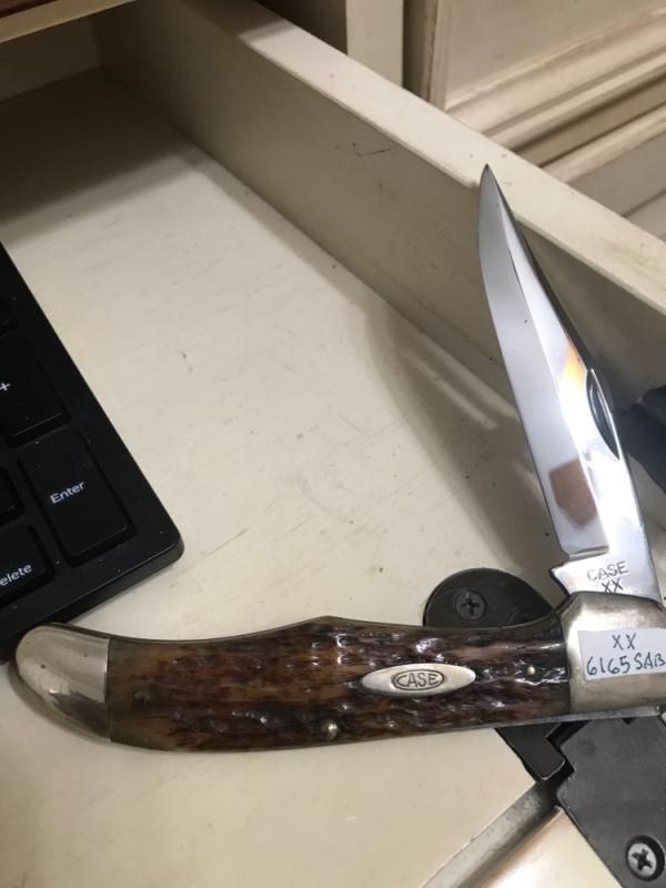 Case XX 6165 green bone folding hunter 