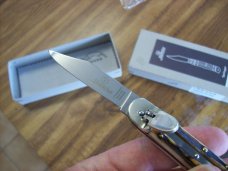 Hubertus Knife Solingen, Germany Small 08 Genuine  Stag/Antler  5 3/4 " Open Lillyput NIB