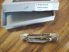 Hubertus Knife Solingen, Germany Small 08 Genuine  Stag/Antler  5 3/4 " Open Lillyput NIB