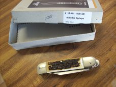 Hubertus Knife Solingen, Germany Small 08 Genuine  Stag/Antler  5 3/4 " Open Lillyput NIB