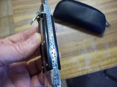 Vintage Hubertus Knife West German Large Size 11 Black Ebony Fileworked UNUSED