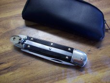 Vintage Hubertus Knife West German Large Size 11 Black Ebony Fileworked UNUSED