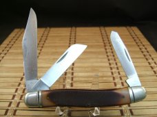 SCHRADE OLD TIMER 858 LUMBERJACK LARGE OLDER HIGH CARBON STEEL POCKET KNIFE W/BOX, SHEATH & PAPERS 