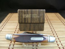 SCHRADE OLD TIMER 858 LUMBERJACK LARGE OLDER HIGH CARBON STEEL POCKET KNIFE W/BOX, SHEATH & PAPERS 