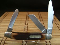 SCHRADE OLD TIMER 858 LUMBERJACK LARGE OLDER HIGH CARBON STEEL POCKET KNIFE W/BOX, SHEATH & PAPERS 