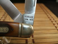 SCHRADE OLD TIMER 858 LUMBERJACK LARGE OLDER HIGH CARBON STEEL POCKET KNIFE W/BOX, SHEATH & PAPERS 