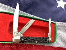 Vintage  J A Henckels 3 Blade Small Stockman MDL#1813 Knife w/ Great Bone Handles! NOS