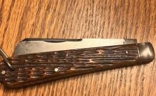 OLD GREAT PEACH SEED BONE NAVY UNION CUT. N.Y.