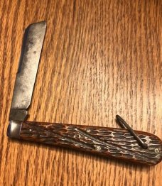 OLD GREAT PEACH SEED BONE NAVY UNION CUT. N.Y.