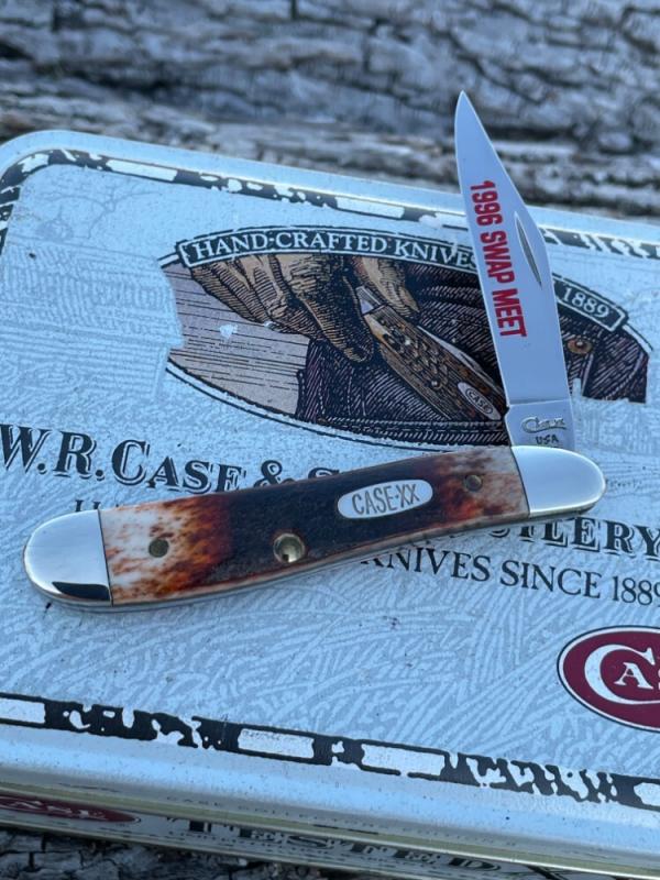CASE XX ** 1996 SWAP MEET RED STAG 1 BLADE PEANUT CASE XX ** 1996 SWAP MEET RED STAG 1 BLADE PEANUT
