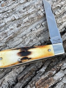 TITUSVILLE CUTLERY ** GENUINE BURNT STAG 1095 CARBON OLD MAN JACK ONLY 50 PRODUCED