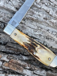 TITUSVILLE CUTLERY ** GENUINE BURNT STAG 1095 CARBON OLD MAN JACK ONLY 50 PRODUCED
