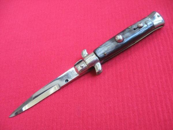 Vintage Italian 1950's Small 14 cm. Picklock Stiletto Horn Switchblade 