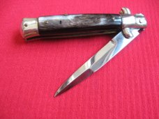 Vintage Italian 1950's Small 14 cm. Picklock Stiletto Horn Switchblade 