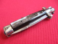 Vintage Italian 1950's Small 14 cm. Picklock Stiletto Horn Switchblade 