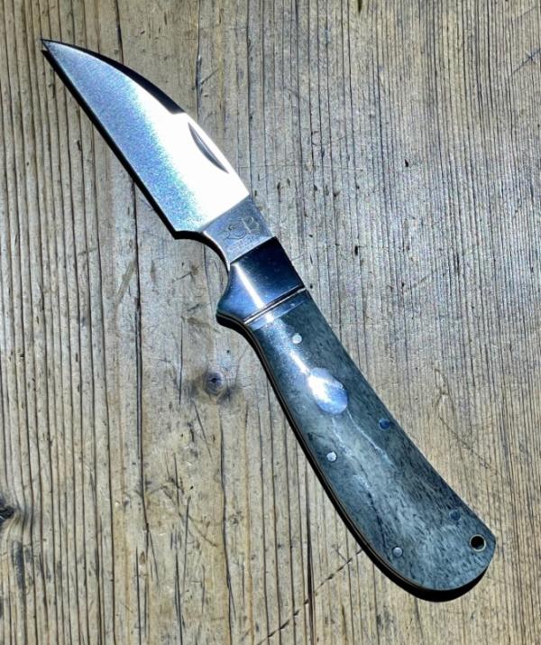 Rosecraft Blades Modern Traditional Clinch River Swayback w/ Grey bone scales and Wharncliffe blade