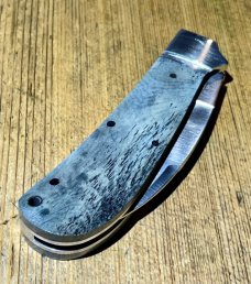 Rosecraft Blades Modern Traditional Clinch River Swayback w/ Grey bone scales and Wharncliffe blade