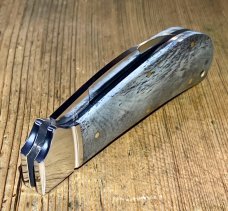 Rosecraft Blades Modern Traditional Clinch River Swayback w/ Grey bone scales and Wharncliffe blade