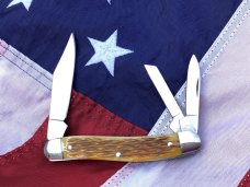 J A Henckels 3 Blade Whittler (HK-7-FLIV) Knife w/ Great Fossil Ivory Handles! - NOS
