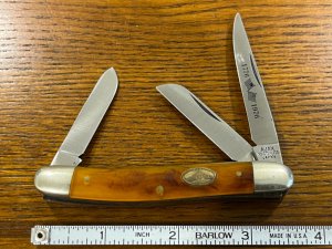 Ajax 1976 3-Blade Stockman Knife w/Tortoise Shell Scales Japan