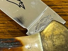 Parker-Brothers K115 Single-Blade Lockback Knife w/Jigged & Gnarly Stag Scales
