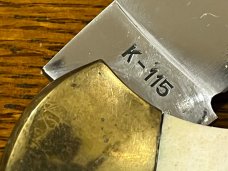 Parker-Brothers K115 Single-Blade Lockback Knife w/Jigged & Gnarly Stag Scales