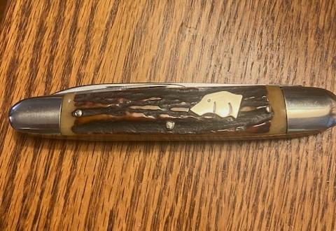 BEAUTY RED STAG LARGE DOG HEAD SLEEVEBOARD WHITTLER