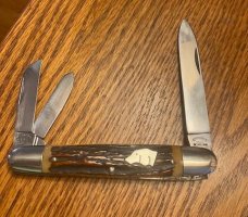 BEAUTY RED STAG LARGE DOG HEAD SLEEVEBOARD WHITTLER