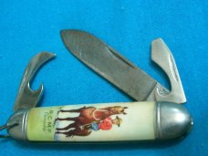 VINTAGE RCMP RICHARDS SHEFFILD ENGLAND FOLDING SCOUT POCKET WATCH FOB RAILROAD KNIFE KNIVES OLD