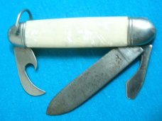 VINTAGE RCMP RICHARDS SHEFFILD ENGLAND FOLDING SCOUT POCKET WATCH FOB RAILROAD KNIFE KNIVES OLD
