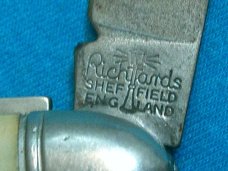 VINTAGE RCMP RICHARDS SHEFFILD ENGLAND FOLDING SCOUT POCKET WATCH FOB RAILROAD KNIFE KNIVES OLD