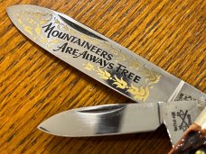 Battle Axe Shouse & Hardin "Mountaineers Are Always Free" Gunstock w/Jigged Bone Scales SN#112 Germ