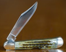 Case Mini Copperlock 61749 #818 Pocket Worn Green Bone 1998