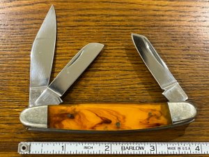 Parker Cut. Co. Brahma 3-Blade Stockman Knife w/Faux Tortoise Shell Scales Japan