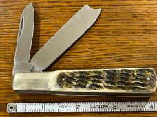 Parker Cut. Co. One Arm Eagle 2-Blade Barlow w/Jigged Bone Scales Japan 