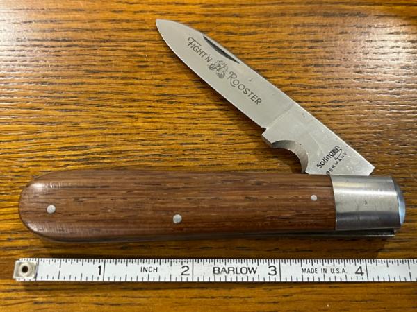 Fight'n Rooster Frank Buster Single-Blade Barlow Knife w/Wood Scales Germany 