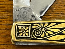 Fight'n Rooster Frank Buster Ltd Ed 3-Blade Stockman Knife w/Gold Platted Metal Scales SN#077 German