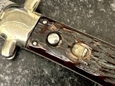 Rare Derby Guard George Schrade Knife Co Presto Switchblade, Bone Handle, Used 