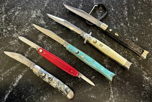 Group of 5 American Switchblades, Used 