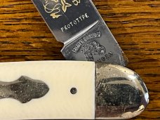 Fight'n Rooster Ltd Ed 1984 "Lone Star Knife Club" Toothpick w/Ivory Delrin Scales PROTOTYPE Germany