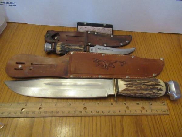 Stag Handle Edge Brand German Fixed Blades 2 for one money Stag Handle Edge Brand German Fixed Blades 2 for one money