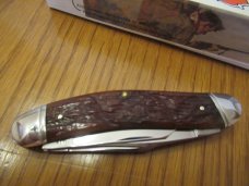Winchester 270 Cartridge Shield Series Burnt Orange Jigged Bone  4 Blade Sowbelly Pattern# W18 49116
