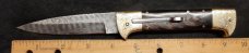 9" Handmade Double Eagle Switchblade with Damascus Blade 